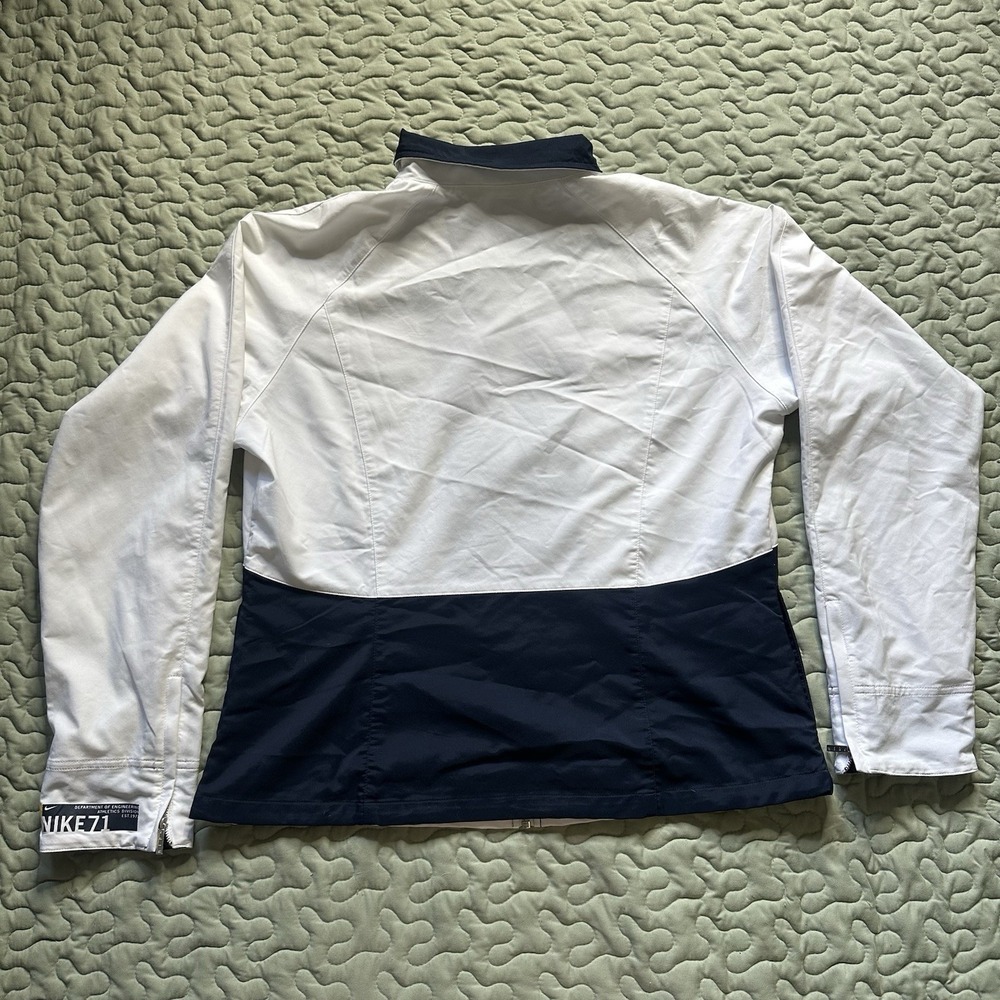 Nike Youth Large 14-16 Windbreaker Jacket‎ White Blue Hooded Full Zip Mesh Lined - Picture 6 of 7